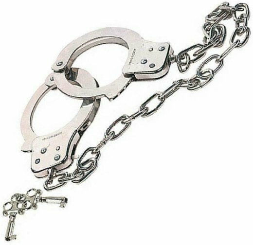 Nanma Chrome Hand Cuffs with Key Handcuffs in Silver Color