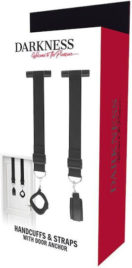 Darkness Bondage Door Cuffs Σετ για Δέσιμο σε Πόρτα σε Μαύρο Χρώμα