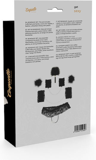 Coquette Lace Bondage Set Deluxe BDSM Kit σε Μαύρο Χρώμα 6τμχ