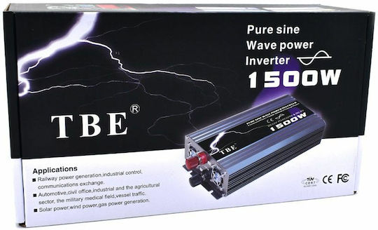 TBE T12P1500-2 Καθαρού Ημιτόνου Inverter Ισχύος 1500W με Τάση Εισόδου 24V