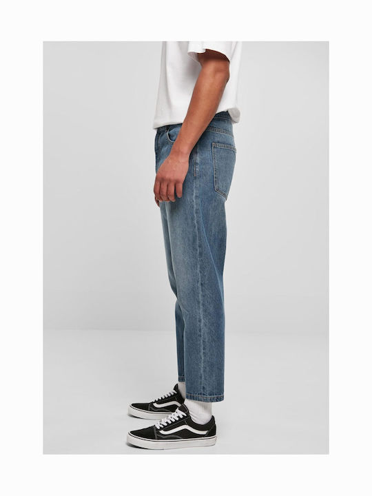Ανδρικό Παντελόνι Τζιν Cropped με Regular Tapered Εφαρμογή Μπλε