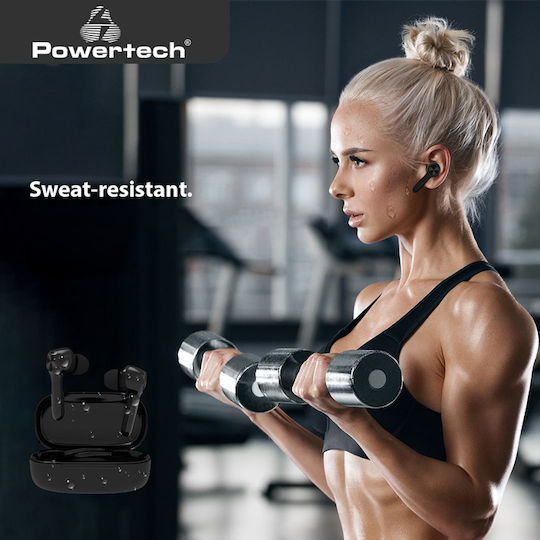 Powertech PT-1033 In-ear Bluetooth Handsfree Ακουστικά με Θήκη Φόρτισης Μαύρα