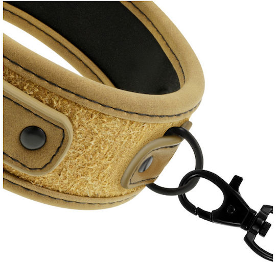 Fetish Submissive Collar With Leash Halsband in Braun Farbe