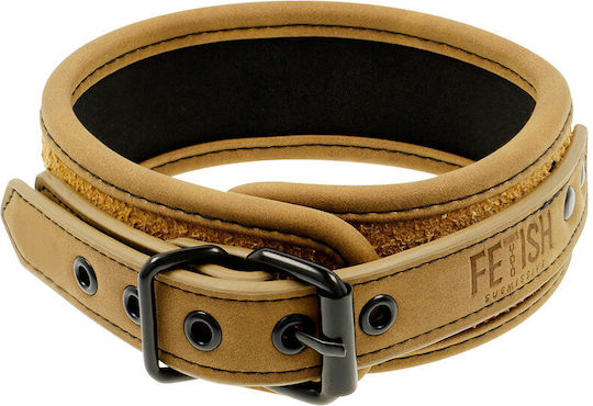 Fetish Submissive Collar With Leash Halsband in Braun Farbe