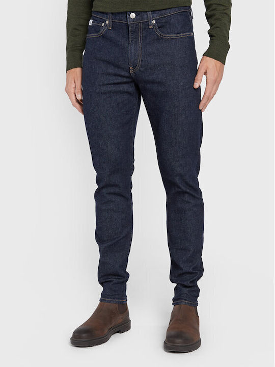 Ανδρικό Παντελόνι Τζιν με Slim Tapered Εφαρμογή Navy Μπλε