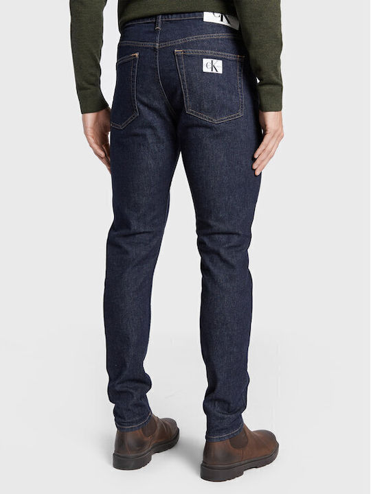 Ανδρικό Παντελόνι Τζιν με Slim Tapered Εφαρμογή Navy Μπλε