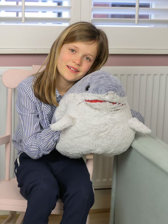Noxxiez Kids Throw Pillow Shark 35x35cm Gray