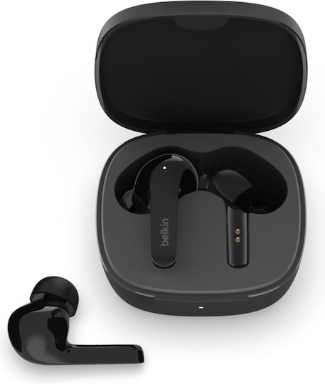 Belkin Soundform Flow In-ear Bluetooth Handsfree Ακουστικά με Αντοχή στον Ιδρώτα και Θήκη Φόρτισης Μαύρα