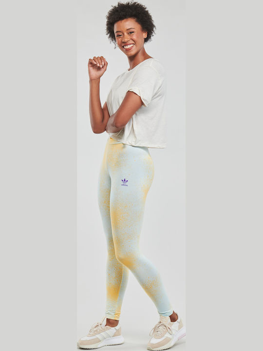 Allover Print Women's Long Training Legging High Waisted Beige