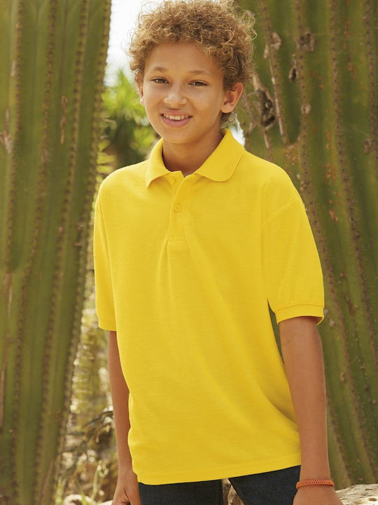 Fruit of the Loom Kids Polo Short Sleeve Yellow