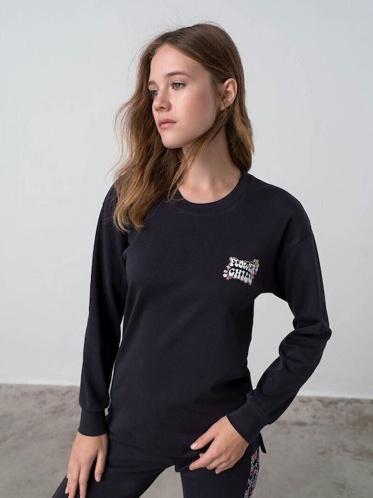 Vamp Winter Women's Pyjama Set Navy Blue