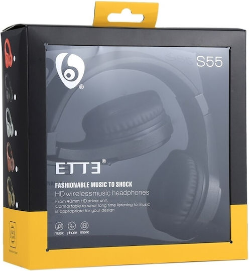 Ovleng S55 Bluetooth Wireless On Ear Headphones with Radio with 6 hours of Operation Black