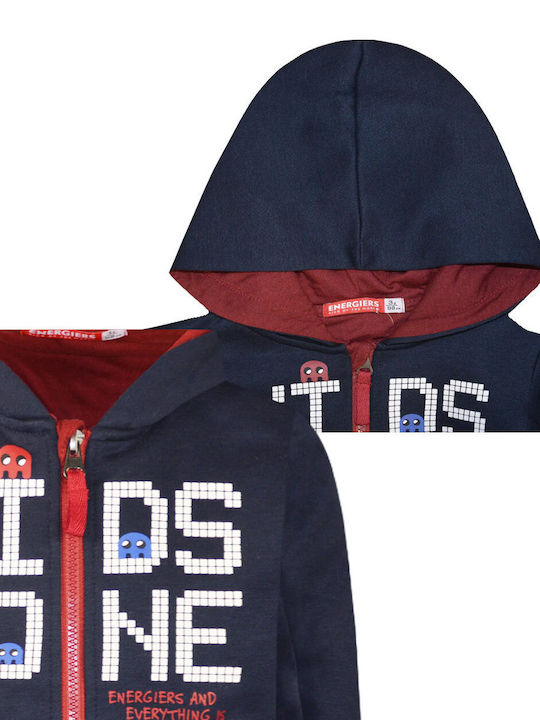 Energiers Boys Hooded Sweatshirt with Zipper Navy Blue