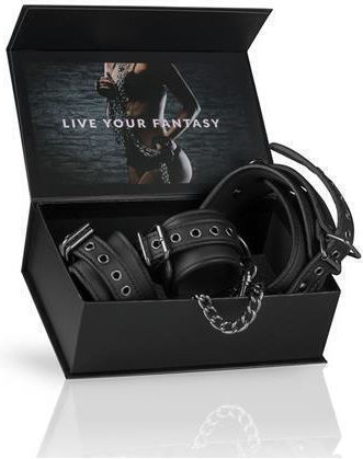 Easytoys Ligature Set Σετ για Δέσιμο Λαιμού & Άκρων σε Μαύρο Χρώμα