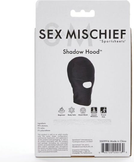 Sportsheets Sex & Mischief Shadow Hood BDSM Μάσκα σε Μαύρο Χρώμα