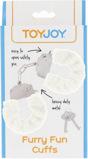 ToyJoy Furry Fun Cuffs Χειροπέδες σε Λευκό Χρώμα