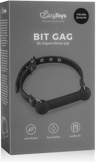 Easytoys Silicone Bit Gag Φίμωτρο σε Μαύρο Χρώμα