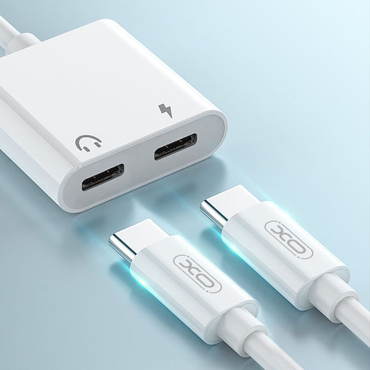 XO NB-R172C Converter USB-C male to USB-C 2x female White