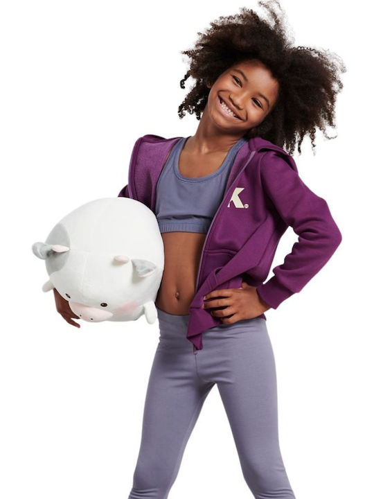 Athletic Kids Sweatshirt Cardigan with Hood Purple