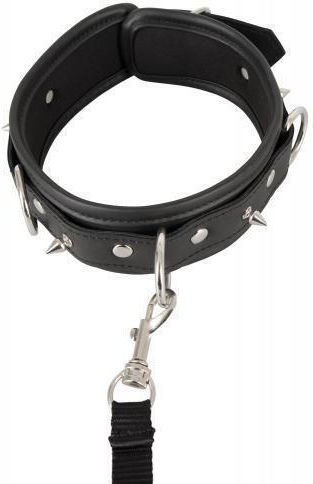 Vegan Fetish Vegan Fetish 100% Vegan Collar With leash Guler în Culoare Negru