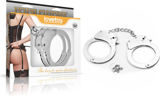 Lovetoy Fetish Pleasure Metal Hand Cuffs Handcuffs in Silver Color