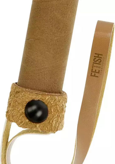 Fetish Submissive Flogger Vegan Leather Whip in Brown Color