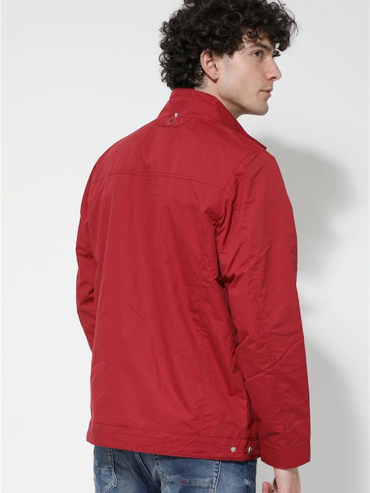 Double Herren Jacke Lässig Rot