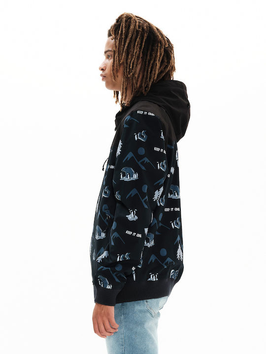 Winter Jacket Bomber Waterproof Off Black