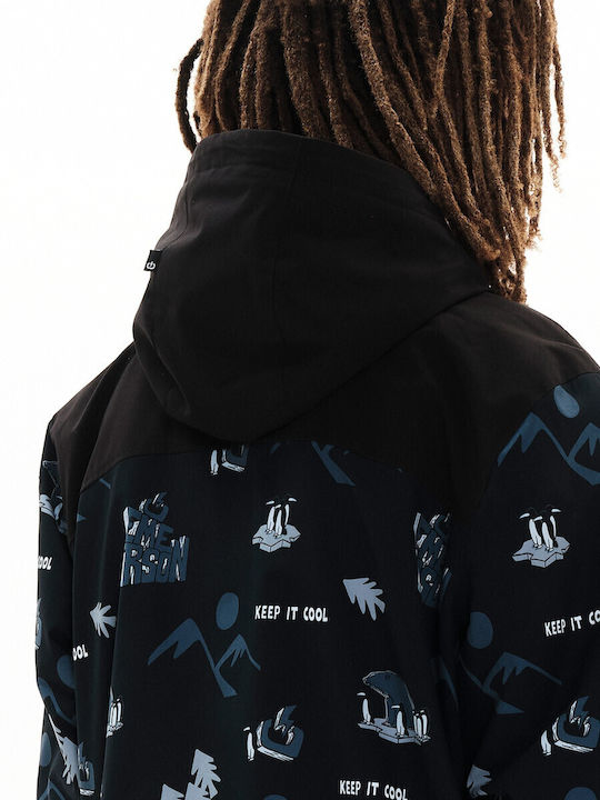Winter Jacket Bomber Waterproof Off Black