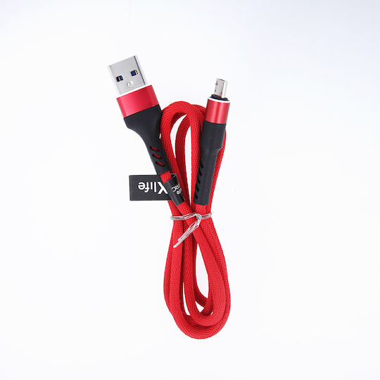 Maxlife Fast Reinforced Braided USB 2.0 Cable USB-C male - USB-A Κόκκινο 1m MXUC-01TR