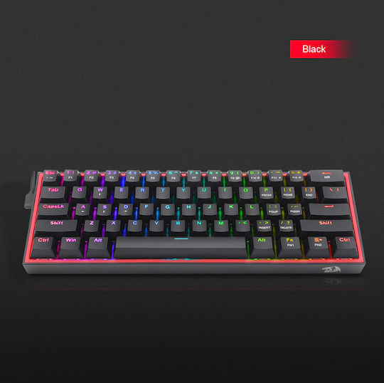 Redragon K617 FIZZ Gaming Mechanical Keyboard 60% with Custom Red switches and RGB lighting (English US)