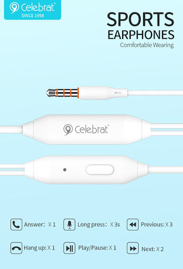 Celebrat G7 Безжични Стерео с жак 3.5mm Бял