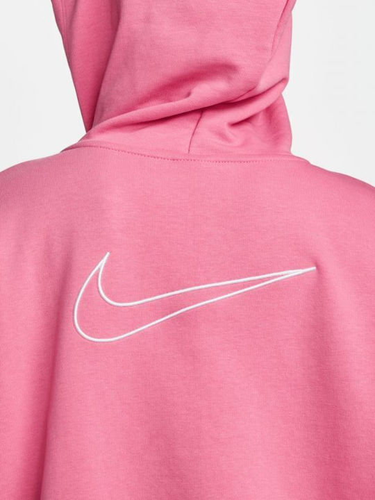 Dri-Fit Get Fit Damen Sweatshirt French Terry mit Kapuze Rosa
