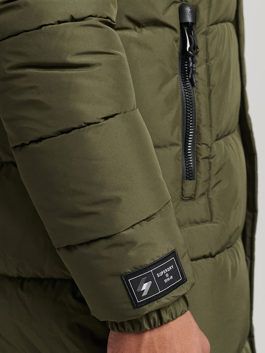 Longline Winter Jacket Puffer Dark Moss