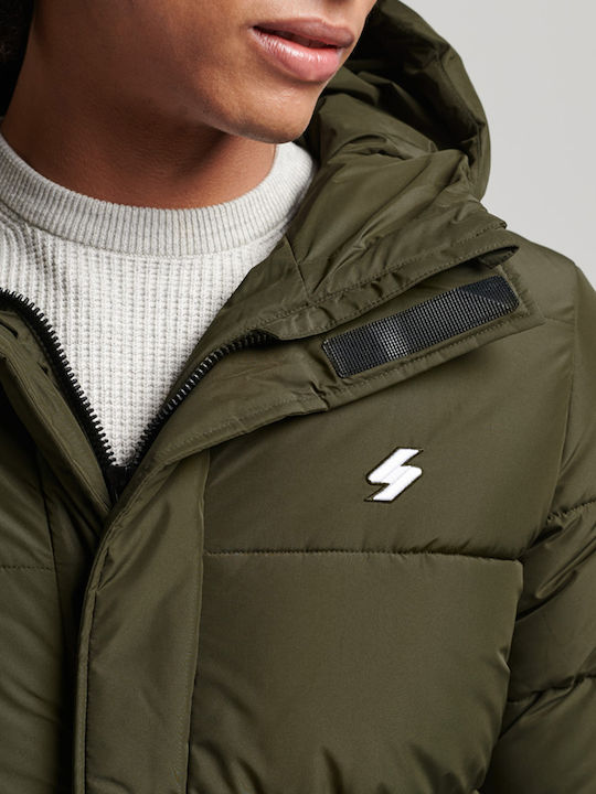Longline Winter Jacket Puffer Dark Moss