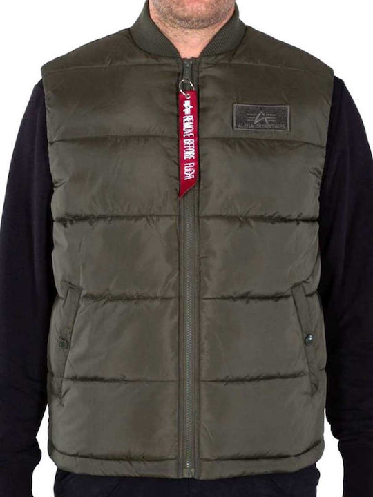 Sleeveless Jacket Puffer Khaki