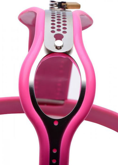 XR Master Series Stainless Steel Adjustable Female Chastity Belt Keuschheitsgürtel in Rosa Farbe