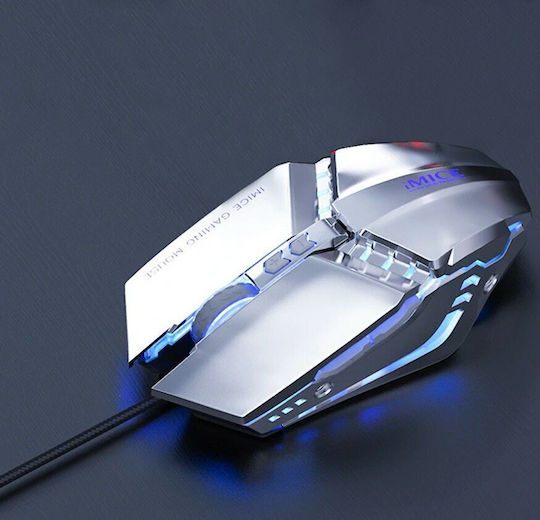 iMice T80 Gaming Ποντίκι 3200 DPI Ασημί
