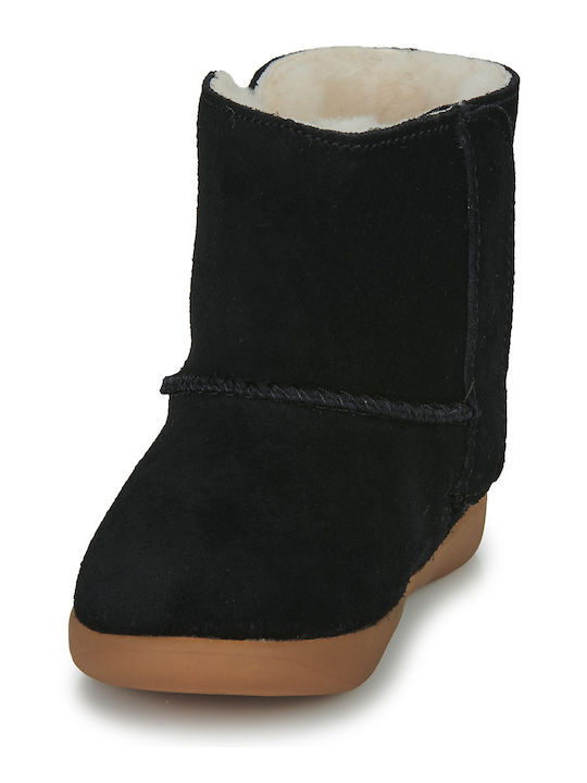 Keelan Suede Kids Boots with Velcro Black