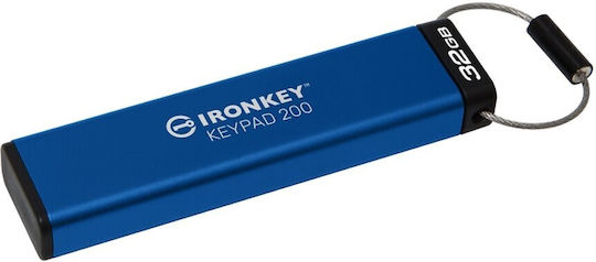 Kingston IronKey Keypad 32GB USB 3.2 Stick Blue