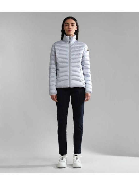 Aerons Women's Short Puffer Jacket for Winter Grey Glacier