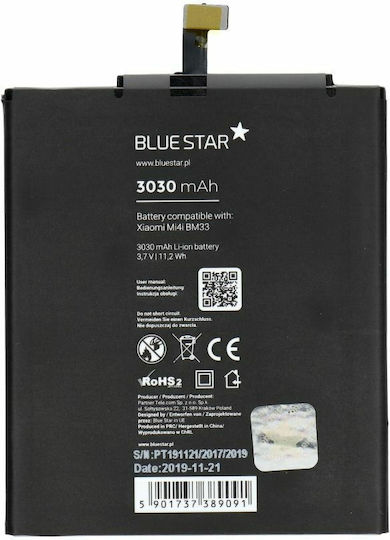 Blue Star BM33 Συμβατή Μπαταρία Αντικατάστασης 3030mAh για Mi 4i