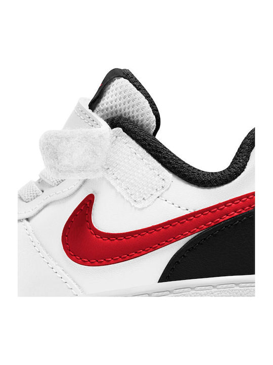 Court Court Borough Low 2 Tdv Kids Sports Shoes Basketball with Hoop & Loop Closure White / University Red