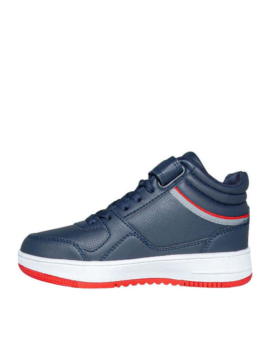 Rebound Vintage Kids Sports Shoes Basketball with Hoop & Loop Closure Blue