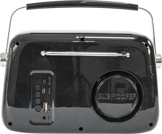 Madison Freesound VR40 Retro Tabletop Radio Rechargeable with Bluetooth Black