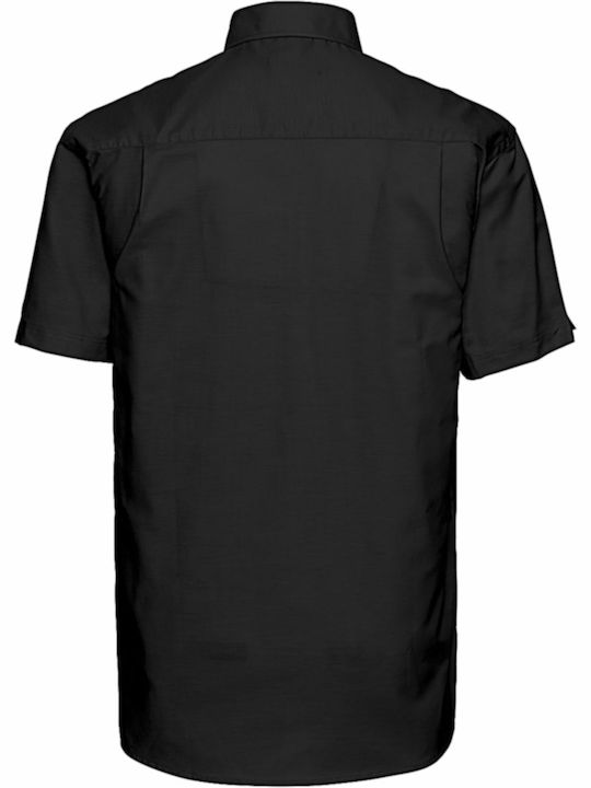 Russell Europe Men's Shirt Short Sleeve Cotton Black