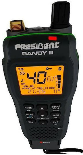 President Randy III CB Αυτοκινήτου 4W με Μονόχρωμη Οθόνη