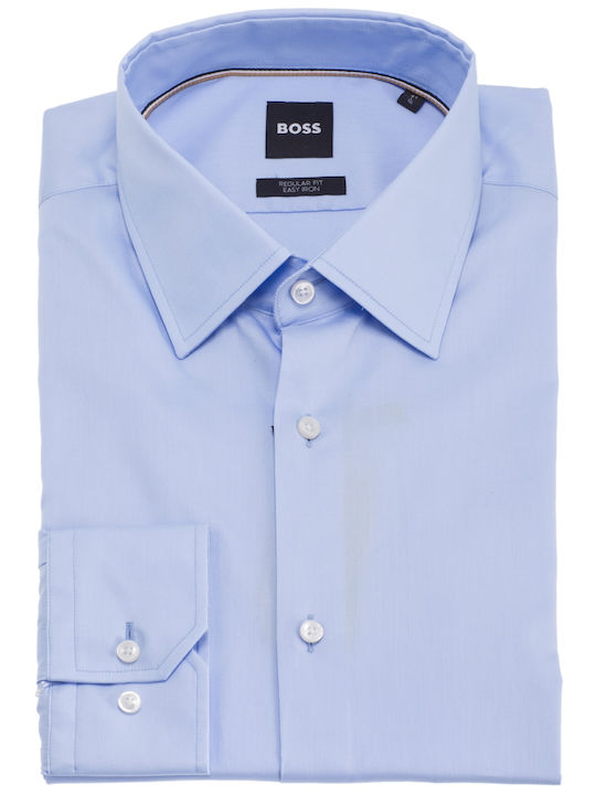 Kent Long-sleeved Cotton Shirt Light Blue