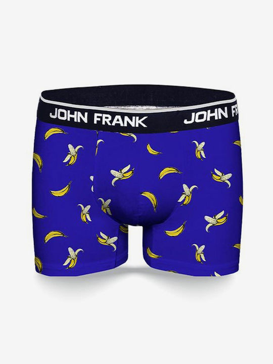 John Frank Bananas Herren Boxershorts Blau mit Mustern 1Packung