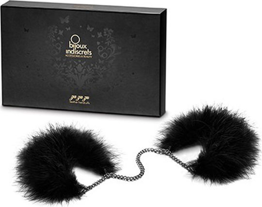 Bijoux Indiscrets Za Za Zu Feather Handcuffs Handcuffs in Black Color